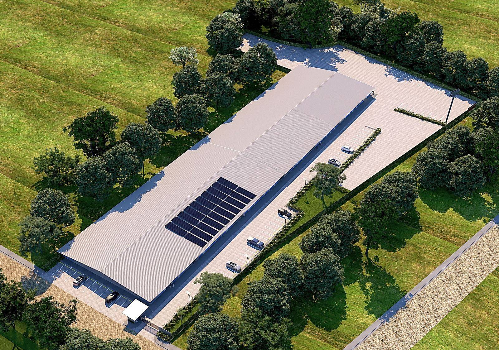 Aerial view of the second building